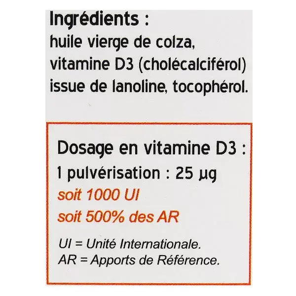 Nutrivie Vitamine D3 1000 UI Spray 20ml