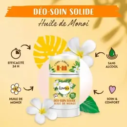 Lovea - Déo - Soin Solide - Déodorant - Huile De Monoï - Efficacité 24h 50g