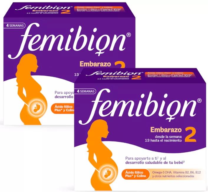 Femibion 2 Embarazo Mujer Multivitaminas con Ácido Fólico 2x28 Cápsulas y 28 Comprimidos