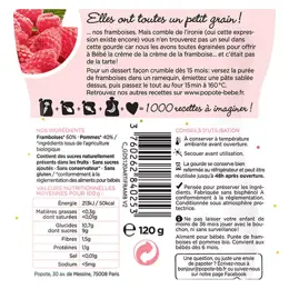 Popote Les Fruits Gourde Framboise +6m Bio 120g