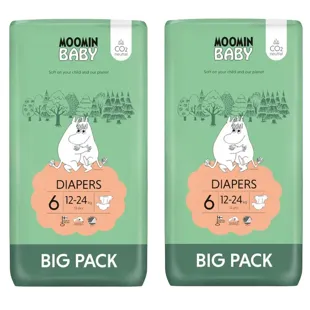 Moomin Baby Diapers Size 6 (12-24 Kg) 2x51 units