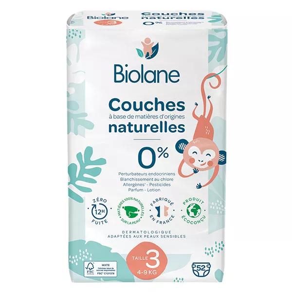 Biolane - Pañales Naturales Talla 3 - Ultra-Absorbentes, Sin Fugas - 52 unidades