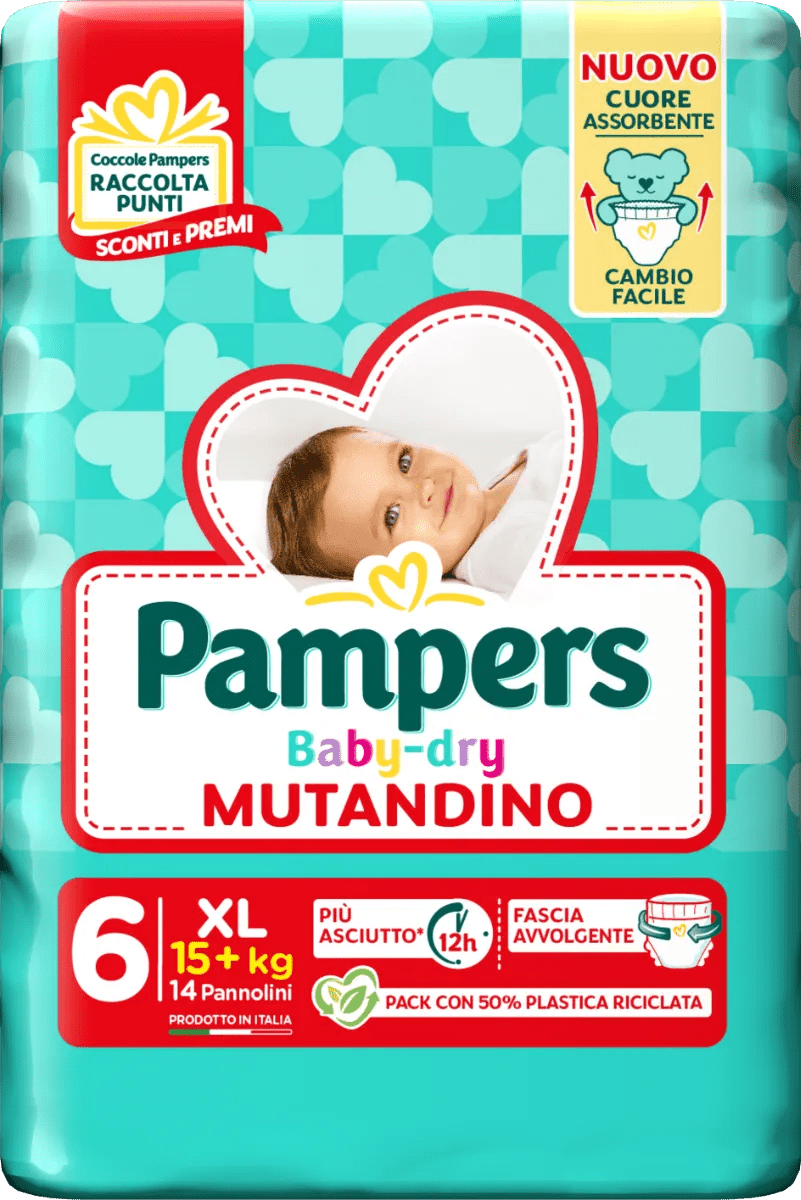 Pampers Baby Dry Mutandino Pannolino Junior XL 14 Pannolini