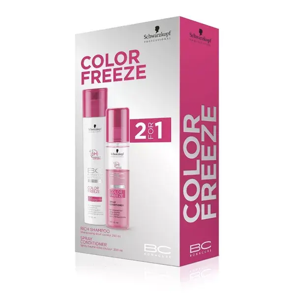 Shampoo de Schwarzkopf BC Color congelar gabinete 250ml + bálsamo de Spray 200ml