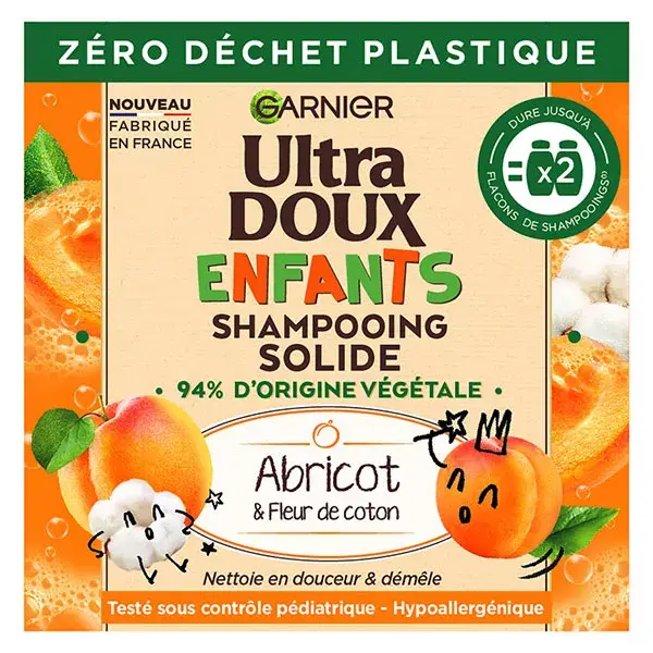 Garnier Ultra Doux Enfant Shampoing Solide Abricot Fleur de Coton 60g