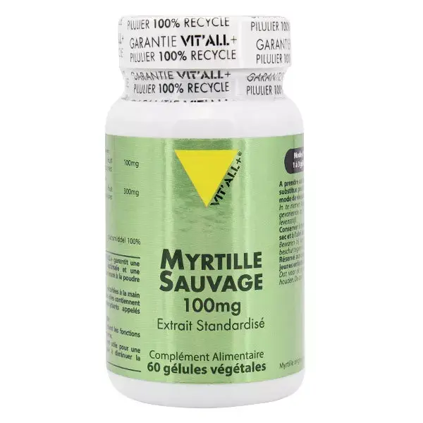 Vit'all+ Myrtille Sauvage 100mg 60 gélules végétales