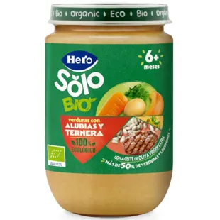 Hero Solo Pote de Legumes com Feijão e Carne ECO +6m 190 gr