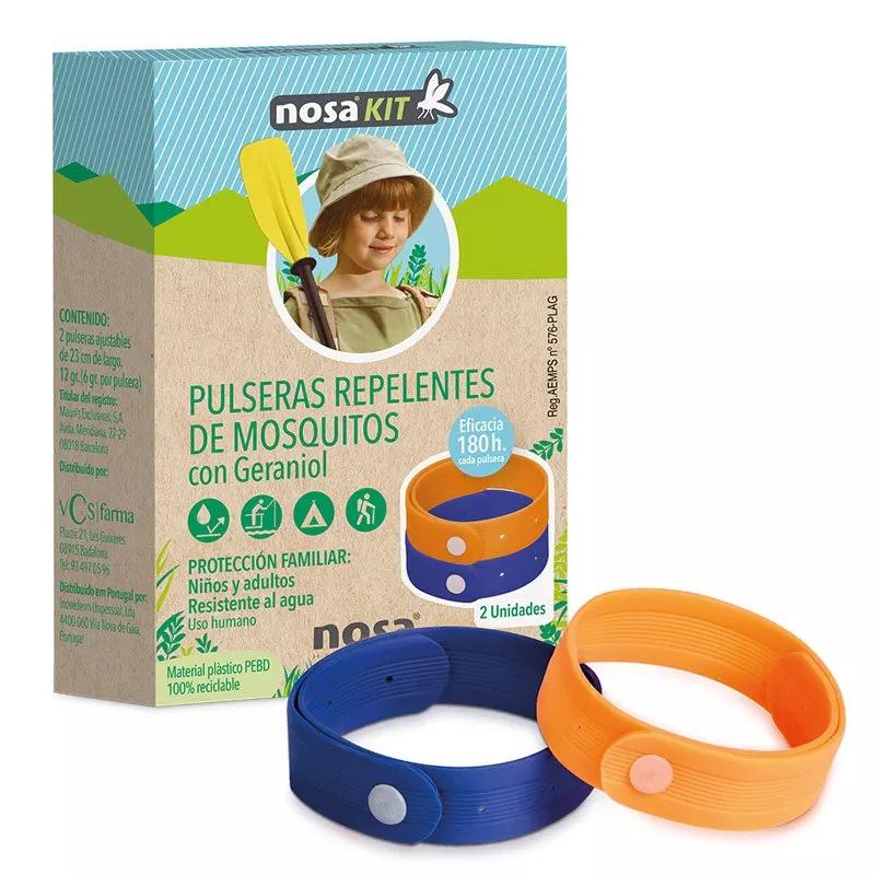 Muggenspray Armband Kleur Blauw en Oranje Nosa 2Uds