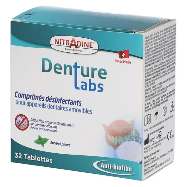 Nitradine Seniors Desinfección de Prótesis Dentales 32 comprimidos