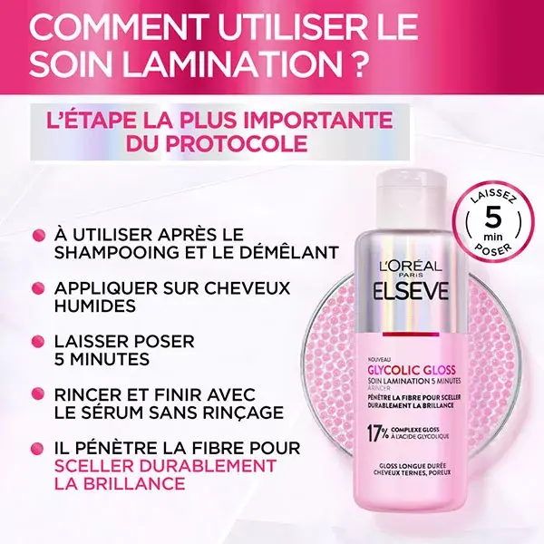 L'Oréal Paris Elseve Glycolic Gloss Soin Lamination 5 Minutes 200ml