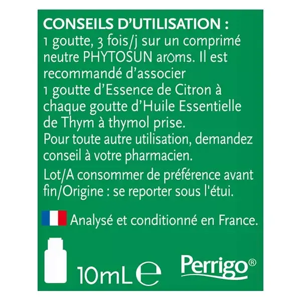 Tomillo esencial aceite de Phytosun Aroms timol 10ml
