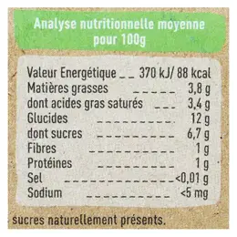 Babybio Desserts Végétaux Pot Brassé Lait de Coco Mangue Ananas +6m Bio 2 x 130g