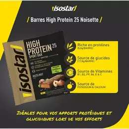 Isostar High Protein 25 Sport Barre Protéinée Noisette 3 unités