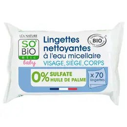 So'Bio Étic Baby Lingettes Nettoyantes à l'Eau Micellaire Bio 70 unités