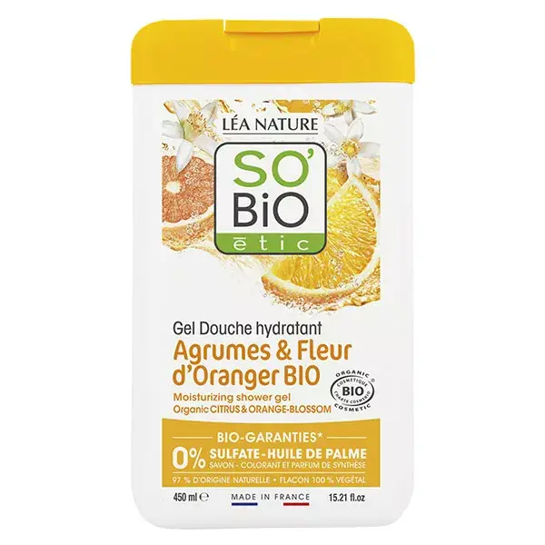 So'Bio Étic Douche Gel Hydratant Agrumes et Fleurs d'Oranger Bio 450ml