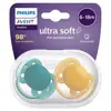 Avent Sucette Ultra Douce 6-18m Neutre Lot de 2