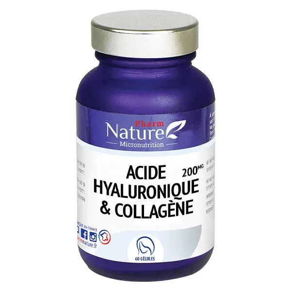Pharm Nature Micronutrition Acide Hyaluronique et Collagène 60 gélules