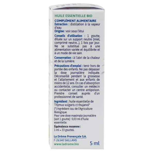 Ladrôme Organic Thyme Essential Oil with Thujanol 5ml