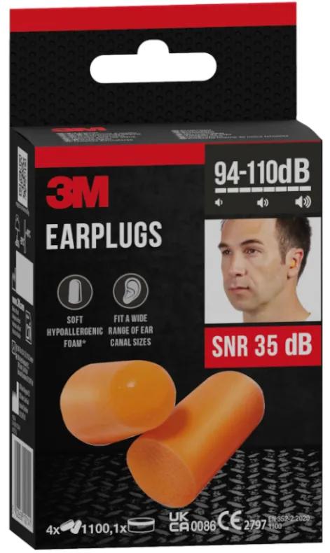 3M Polyurethane Noise Plugs 4 pairs