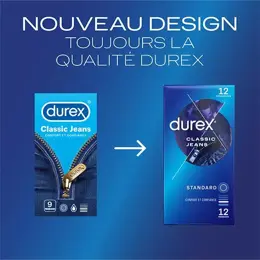 Durex Préservatifs Classic Jeans - 12 Préservatifs Confort et Confiance