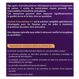 Manhaé Articulations Bio - Confort articulaire - Curcuma - 30 Gélules