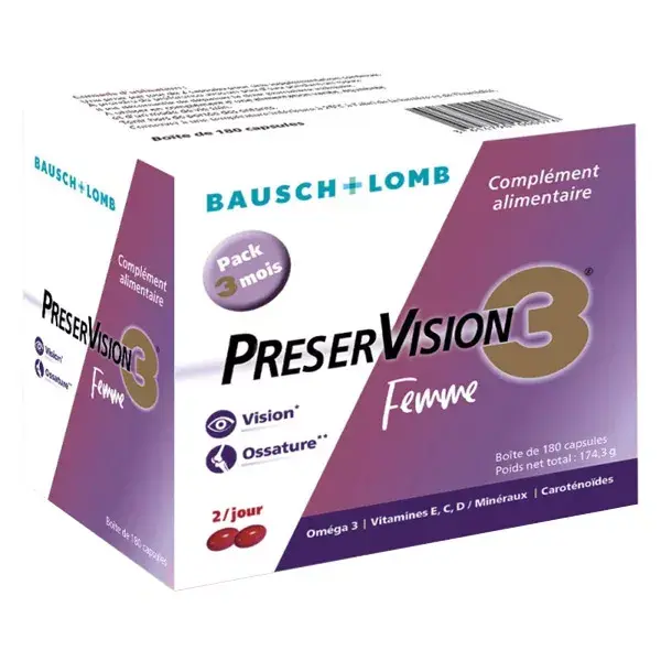Bausch & Lomb Preservision 3 Femme 180 capsules