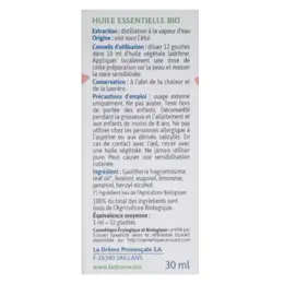 Ladrôme Huile Essentielle Gaultherie Bio 30ml