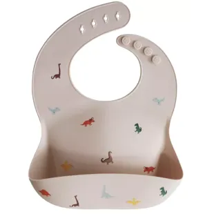 Mushie Babero Silicona Print Dinosaurio