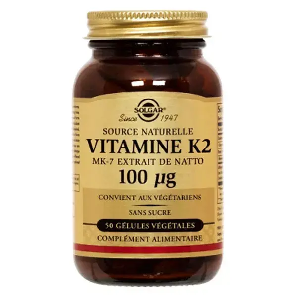 Solgar Vitamine K2 MK-7 100µg 50 gélules végétales