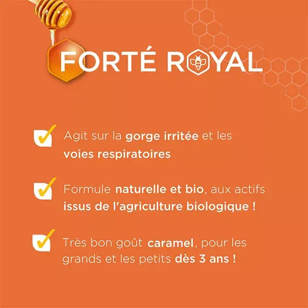 Forté Pharma Forté Royal Sirop Gorge Apaisée Propolis Miel dès 3ans Flacon 120ml