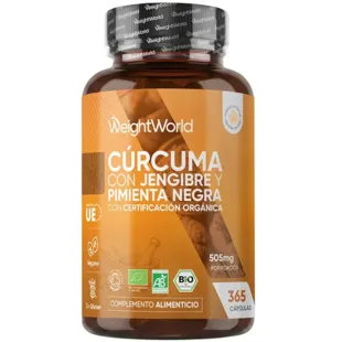 WeightWorld Turmeric with Ginger and Black Pepper 505mg 365 Capsules