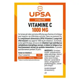 UPSA Lot Promo Vitamine C 1000mg 2 x 20 comprimés effervescents