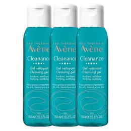 Avène Cleanance Gel Nettoyant Lot de 3 x 100ml