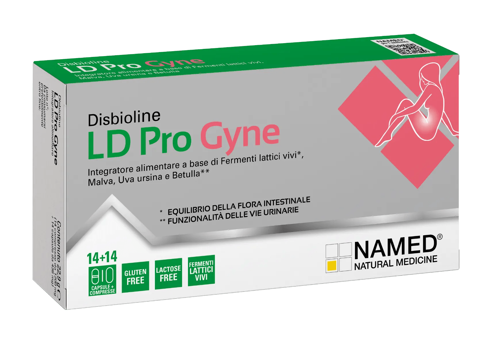 Named Disbioline LD Pro Gyne Integratore Per il Benessere delle Vie Urinarie 14 Compresse + 14 Capsule