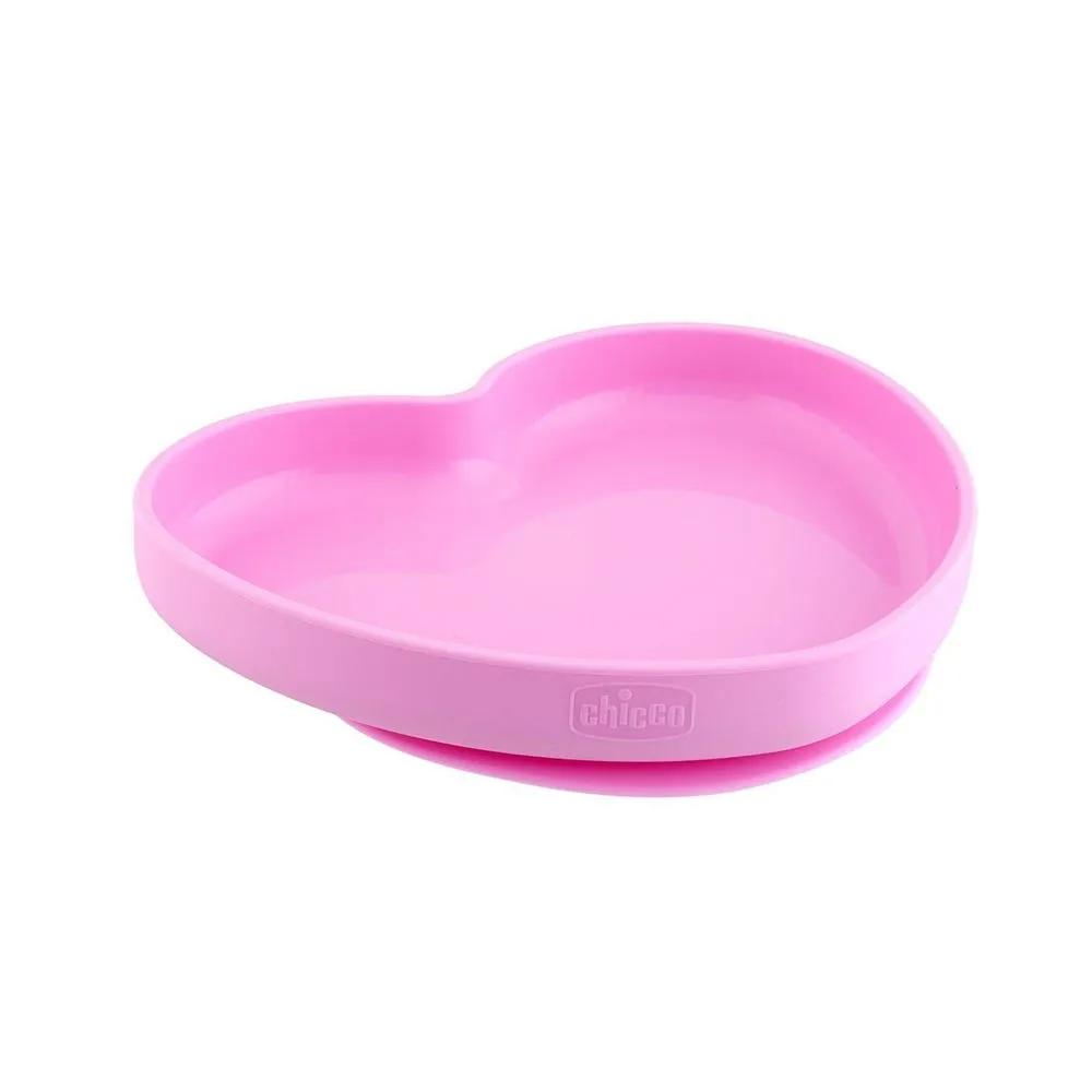 Chicco Piatto Cuore Silicone Con Ventosa Rosa 1 Pezzo