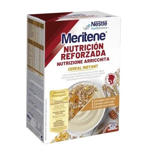 Meritene Cereal Instant Nutrizione Arricchita Crema di 8 Cereali e Miele 2x300 g