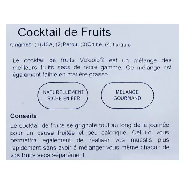 Valebio Cocktail Superfruits Bio 500g