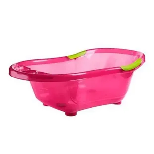 dBb Remond Vaschetta da Bagno con Tappo per lo Scarico e Impugnatura Rosa Translucido