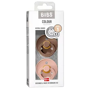 Bibs DArkoak Pacifiers Size 1 (0-6m) Brown and Pink 2 Units