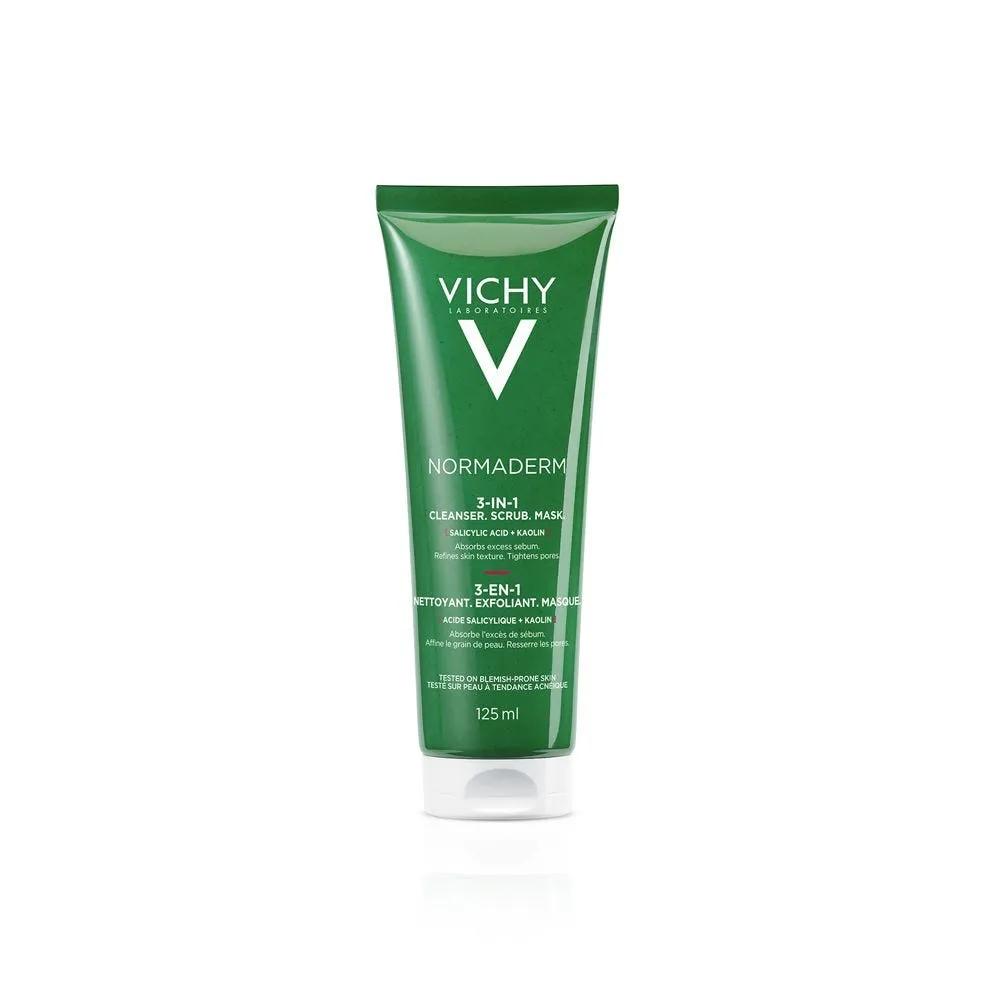 Vichy Normaderm 3 in 1 esfoliante + crema detergente + maschera 125 ml