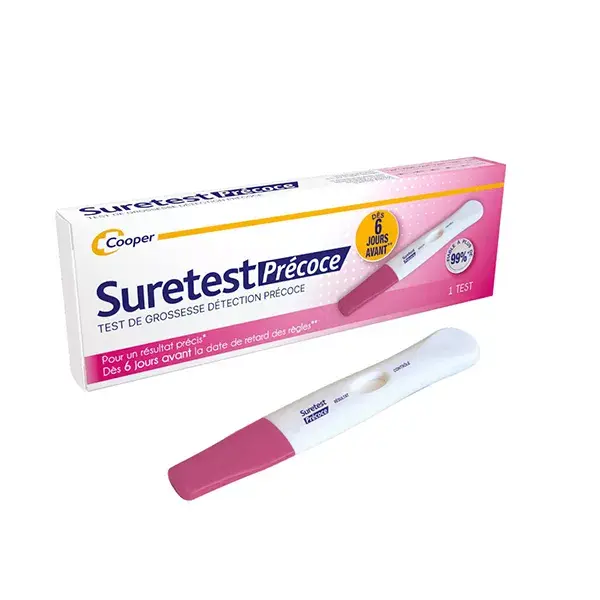 SURETEST - Test de grossesse Précoce - Résultat précis - Autotest - 1 test