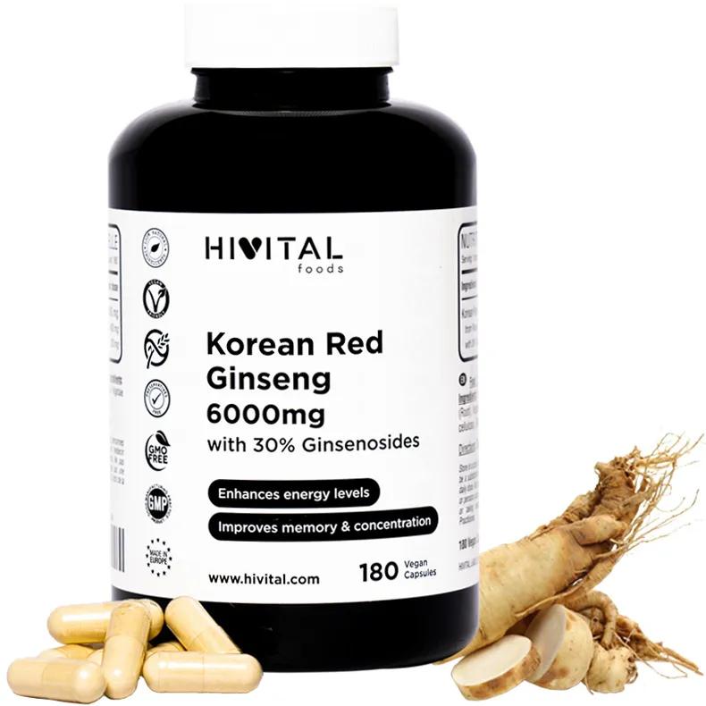 Hivital Korean Red Ginseng 6000 mg 180 Vegan Capsules