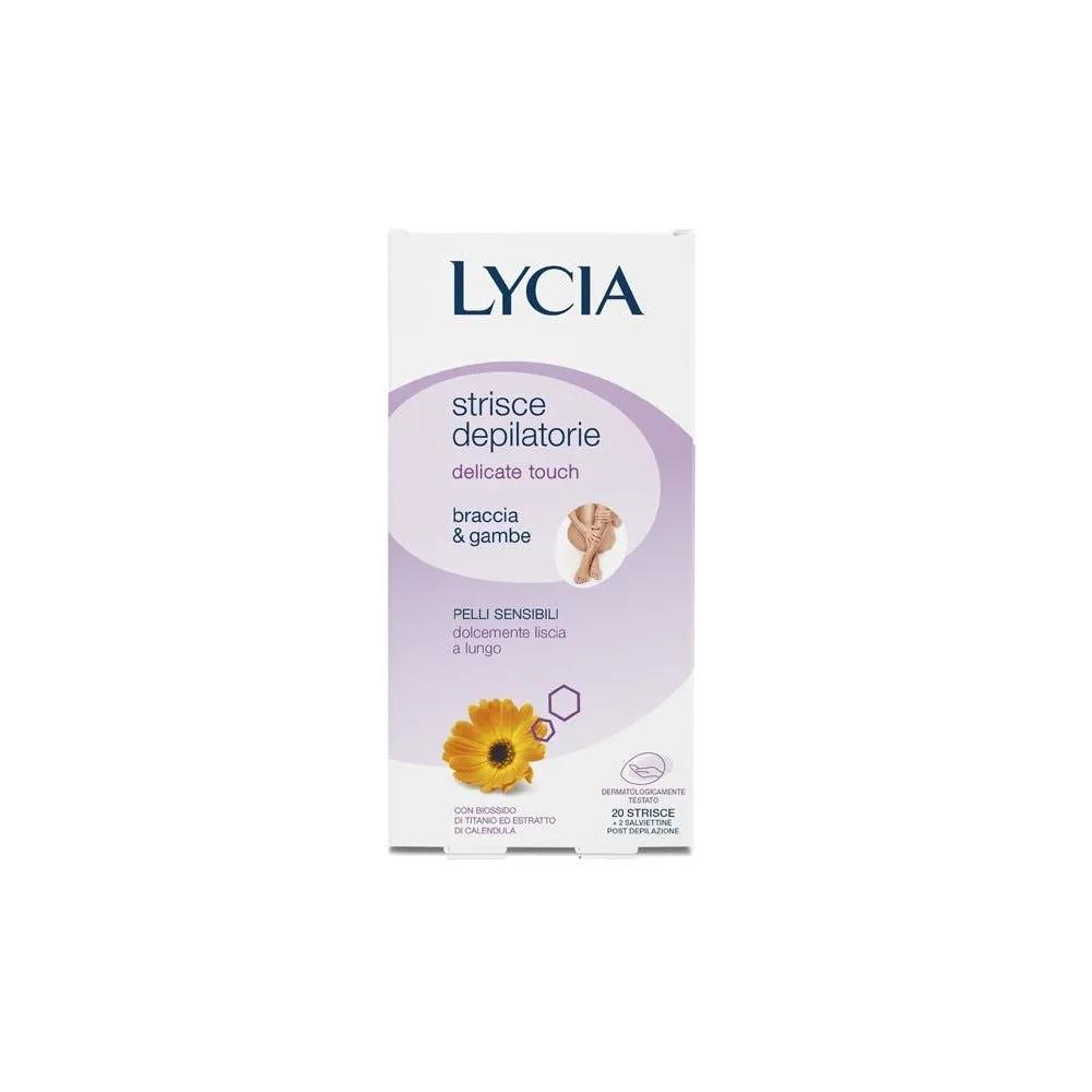 Lycia Strisce Depilatorie Braccia e Gambe Pelle Normale 20 Strisce + 2 Salviette Post Depilazione