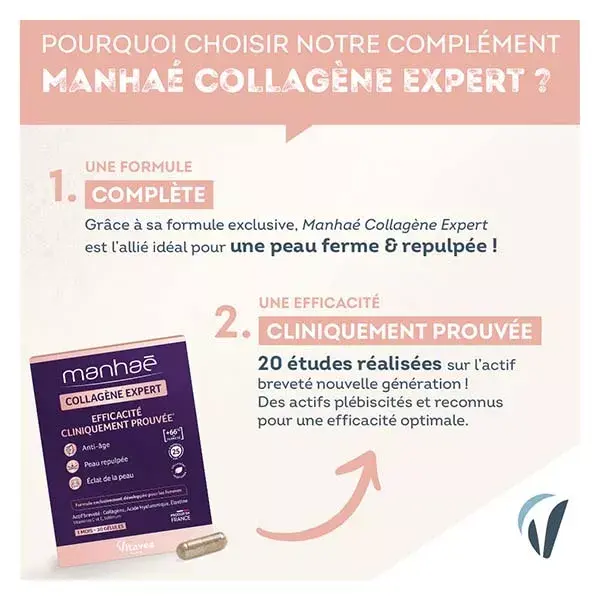 Manhaé Collagène Expert Anti-Age Pelle Rimpolpata Brillantezza della Pelle 30 capsule