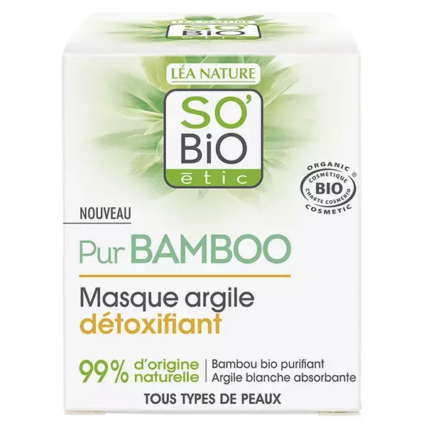 So'Bio Étic Pur Bamboo Masque Argile Détoxifiant Bio 50ml