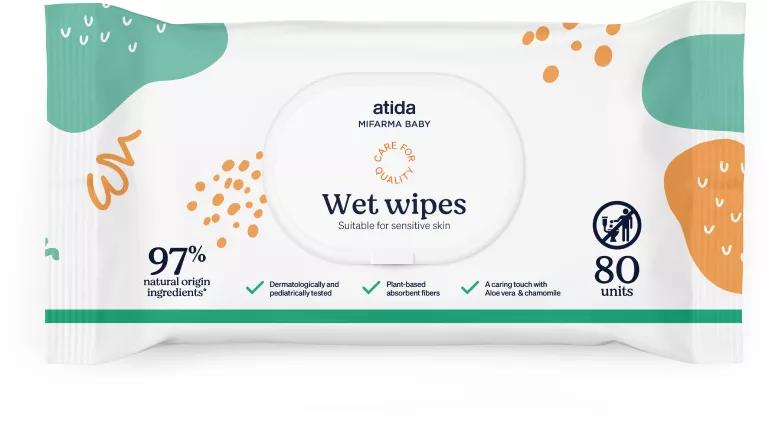 Lingettes pour enfants avec Aloe Vera et camomille Mifarma 80 unités