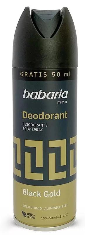 Babaria Desodorante Body Spray Black Gold Men 200 ml