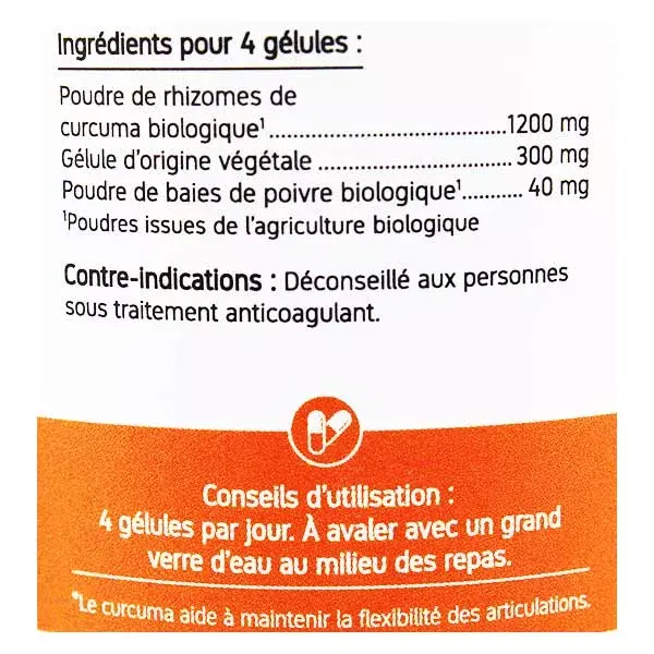 Nat & Form Ecoresponsable Cúrcuma + Piperine Bio 200 comprimidos vegetales