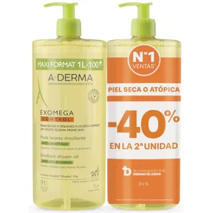 A-Derma Exomega Control Emollient Cleansing Oil Anti-Itch 2x1 Liter