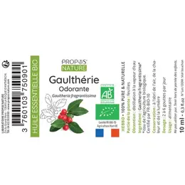 Propos' Nature Aroma-Phytothérapie Huile Essentielle Gaulthérie Odorante Bio 10ml